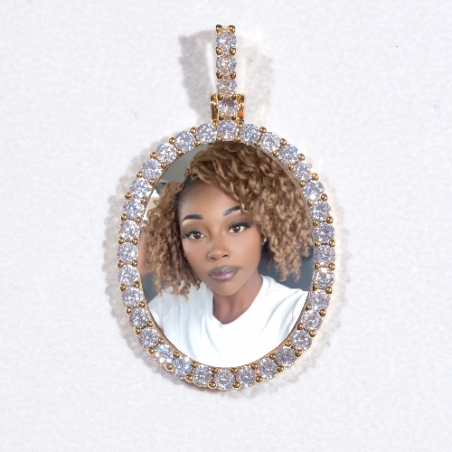 3D Oval Custom Picture Pendant
