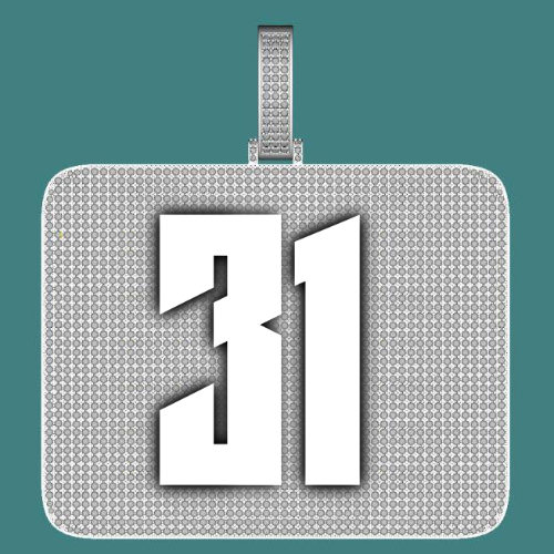 CUSTOM LETTER NECKLACE 3D BIG SQUARE