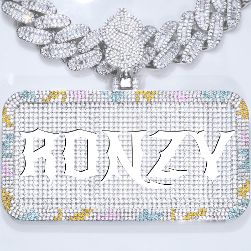 CUSTOM LETTER NECKLACE 3D COLORFUL SQUARE
