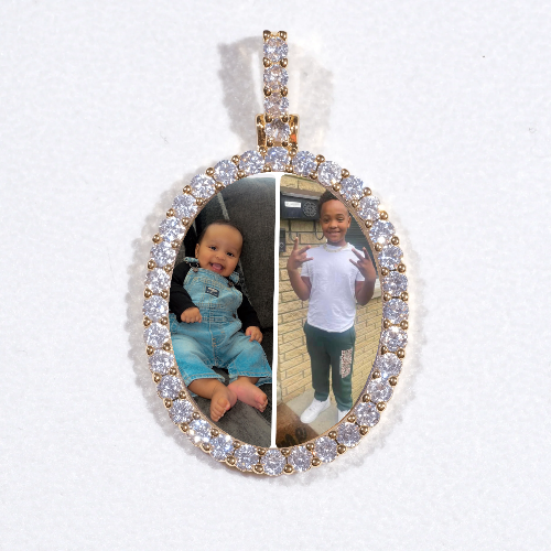 3D Oval Custom Picture Pendant