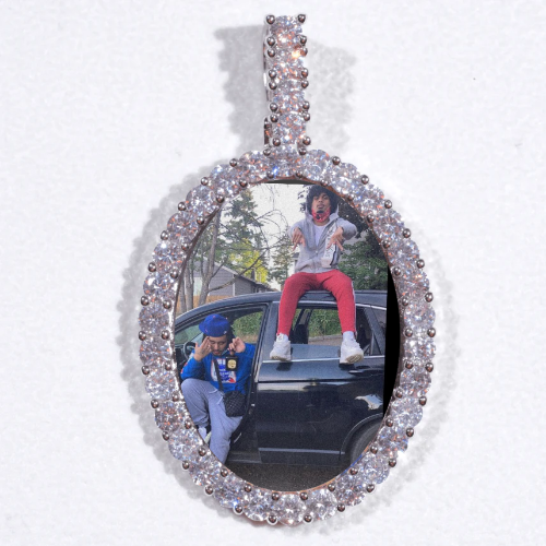 Large 3D Oval Custom Picture Pendant