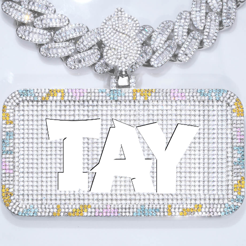 CUSTOM LETTER NECKLACE 3D COLORFUL SQUARE