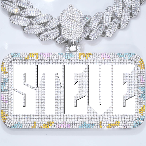 CUSTOM LETTER NECKLACE 3D COLORFUL SQUARE