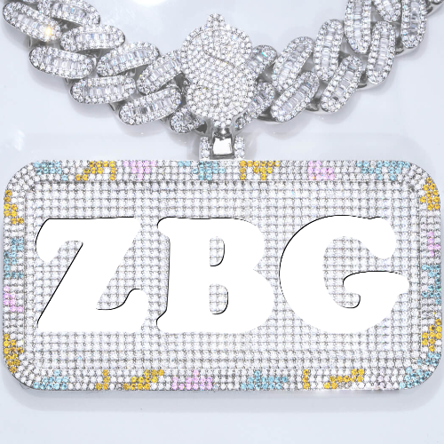 CUSTOM LETTER NECKLACE 3D COLORFUL SQUARE