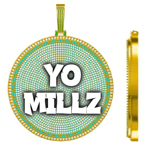 CUSTOM LETTER NECKLACE 3D BIG DISC