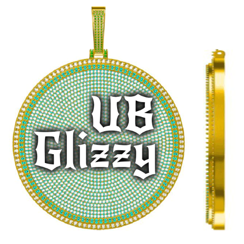 CUSTOM LETTER NECKLACE 3D BIG DISC
