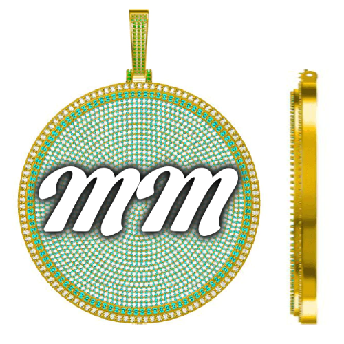 CUSTOM LETTER NECKLACE 3D BIG DISC