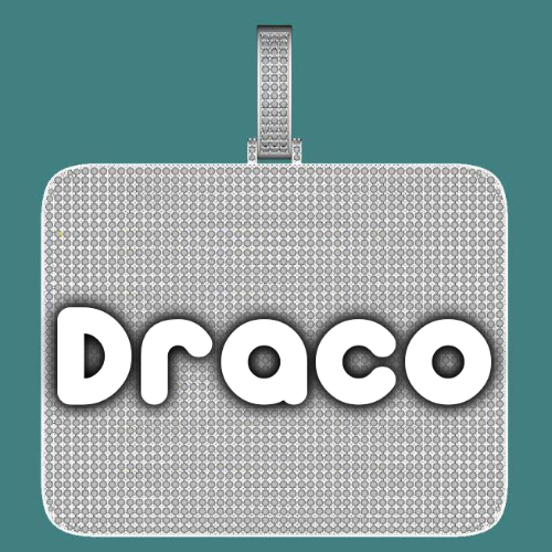 CUSTOM LETTER NECKLACE 3D BIG SQUARE