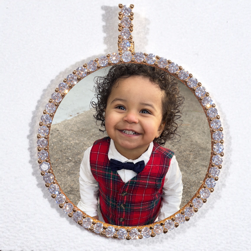LARGE 3D CIRCLE CUSTOM PICTURE PENDANT