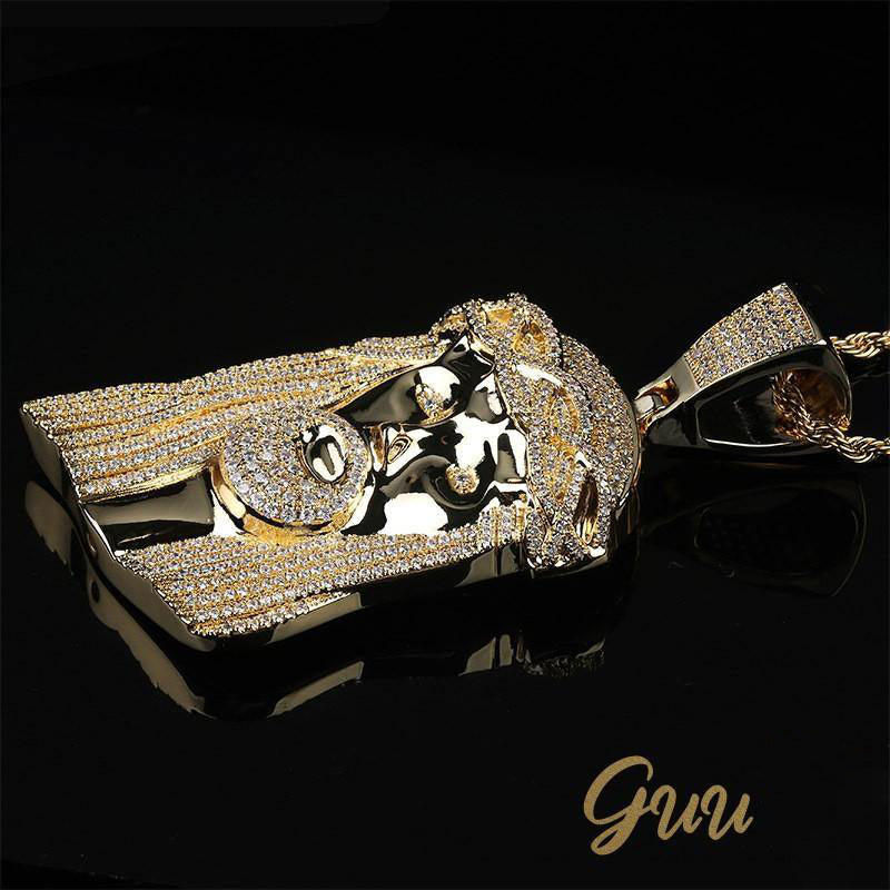 18K Gold-Plated AAA CZ Retro Jesus Pendant - The GUU Shop