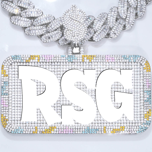 CUSTOM LETTER NECKLACE 3D COLORFUL SQUARE