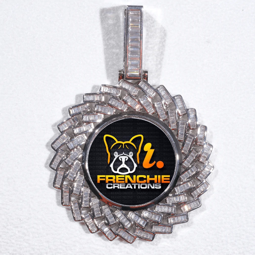 Large 3D Baguette Custom Picture Pendant