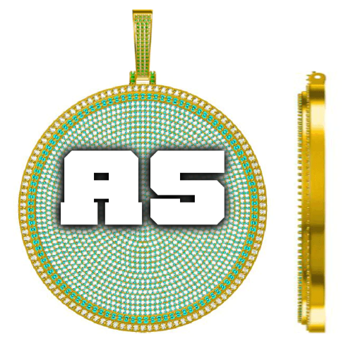 CUSTOM LETTER NECKLACE 3D BIG DISC