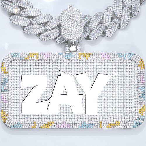 CUSTOM LETTER NECKLACE 3D COLORFUL SQUARE