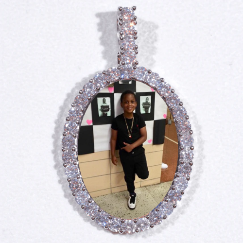Large 3D Oval Custom Picture Pendant