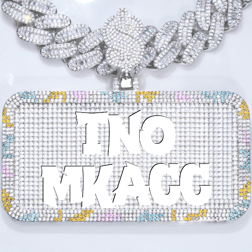 CUSTOM LETTER NECKLACE 3D COLORFUL SQUARE