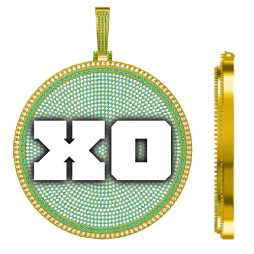 CUSTOM LETTER NECKLACE 3D BIG DISC