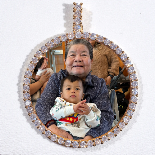 LARGE 3D CIRCLE CUSTOM PICTURE PENDANT