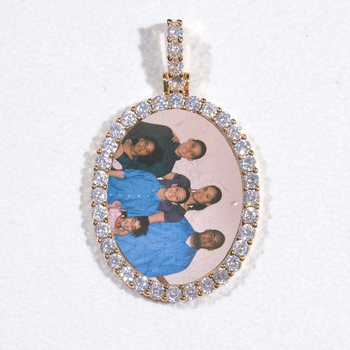 3D Oval Custom Picture Pendant