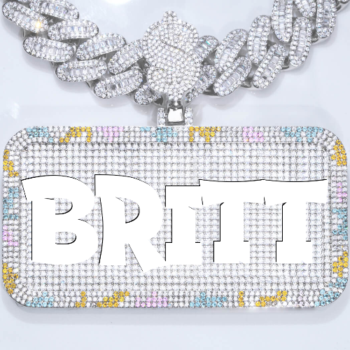 CUSTOM LETTER NECKLACE 3D COLORFUL SQUARE