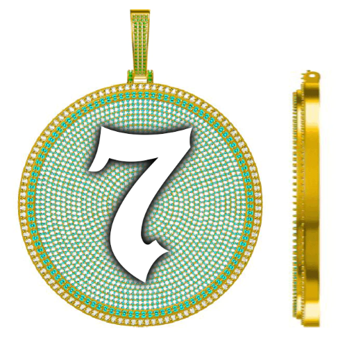 CUSTOM LETTER NECKLACE 3D BIG DISC
