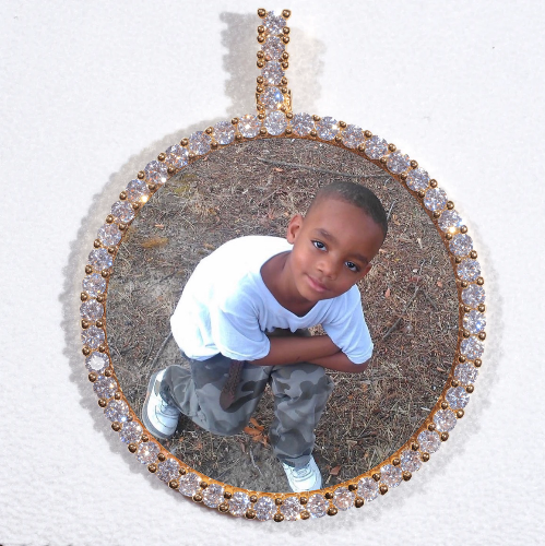 LARGE 3D CIRCLE CUSTOM PICTURE PENDANT