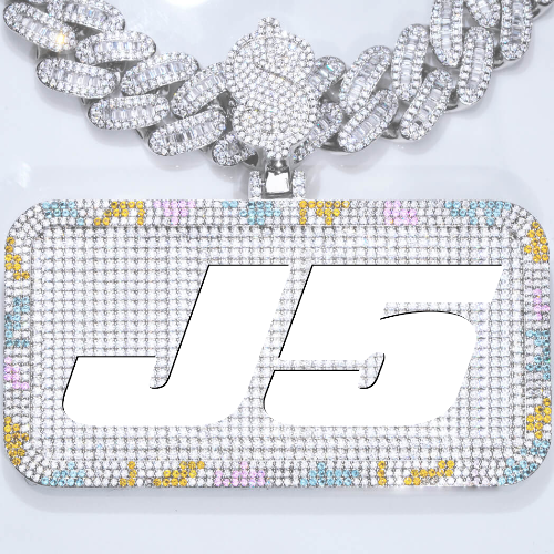 CUSTOM LETTER NECKLACE 3D COLORFUL SQUARE