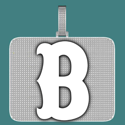 CUSTOM LETTER NECKLACE 3D BIG SQUARE