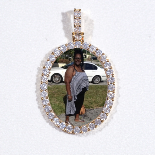 3D Oval Custom Picture Pendant