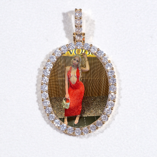 3D Oval Custom Picture Pendant