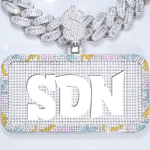 CUSTOM LETTER NECKLACE 3D COLORFUL SQUARE