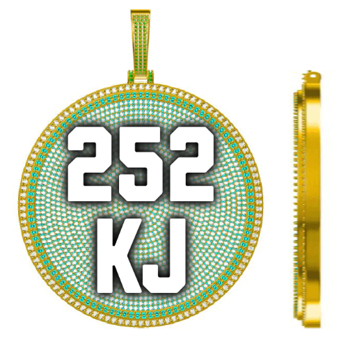 CUSTOM LETTER NECKLACE 3D BIG DISC