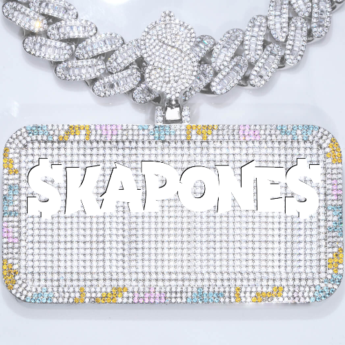 CUSTOM LETTER NECKLACE 3D COLORFUL SQUARE