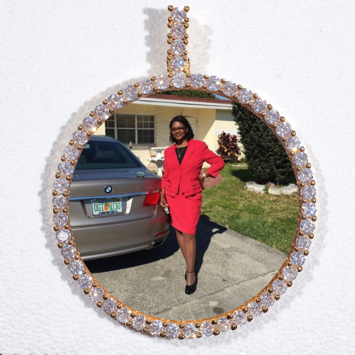 LARGE 3D CIRCLE CUSTOM PICTURE PENDANT