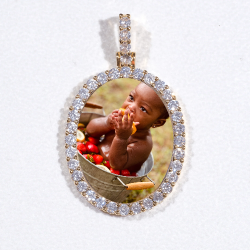 3D Oval Custom Picture Pendant