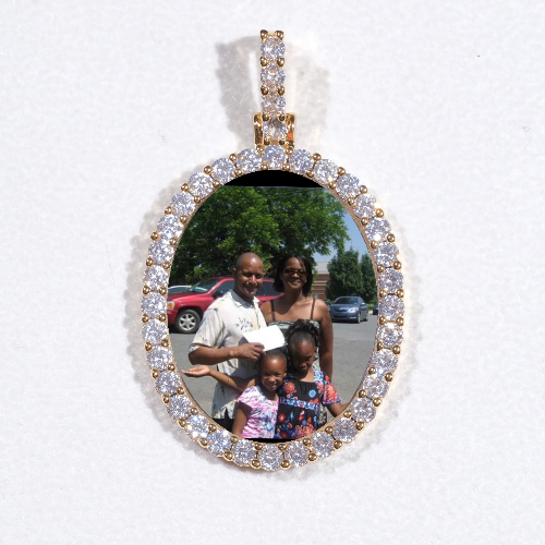 3D Oval Custom Picture Pendant