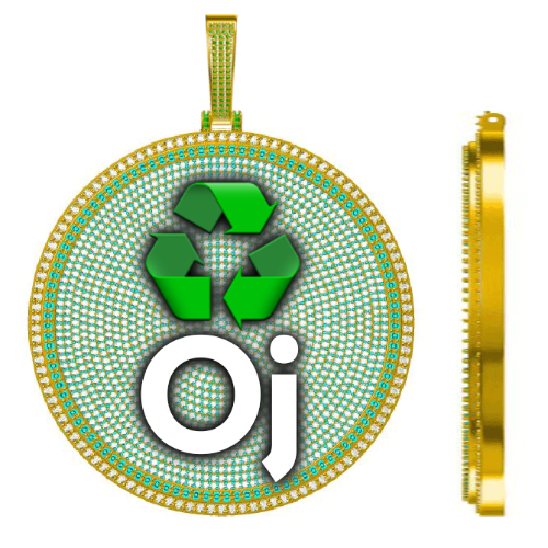 CUSTOM LETTER NECKLACE 3D BIG DISC
