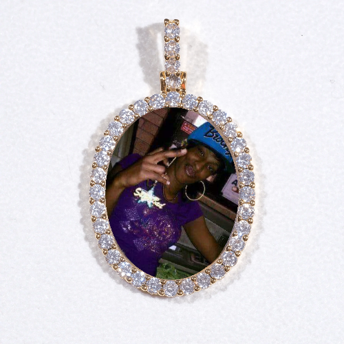 3D Oval Custom Picture Pendant