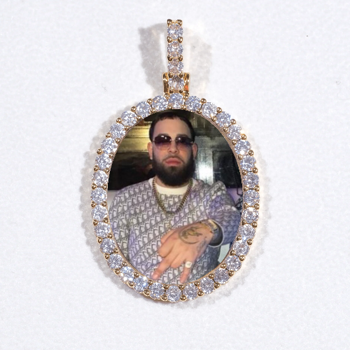 3D Oval Custom Picture Pendant