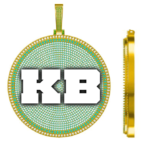 CUSTOM LETTER NECKLACE 3D BIG DISC