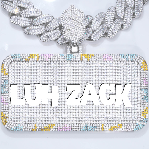 CUSTOM LETTER NECKLACE 3D COLORFUL SQUARE