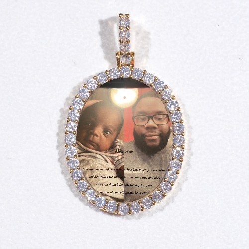 3D Oval Custom Picture Pendant