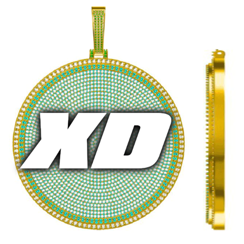 CUSTOM LETTER NECKLACE 3D BIG DISC