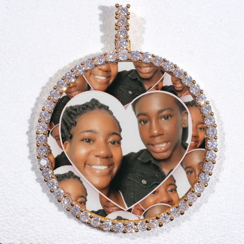 LARGE 3D CIRCLE CUSTOM PICTURE PENDANT