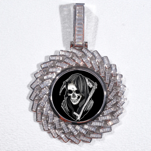 Large 3D Baguette Custom Picture Pendant