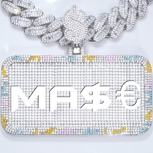 CUSTOM LETTER NECKLACE 3D COLORFUL SQUARE
