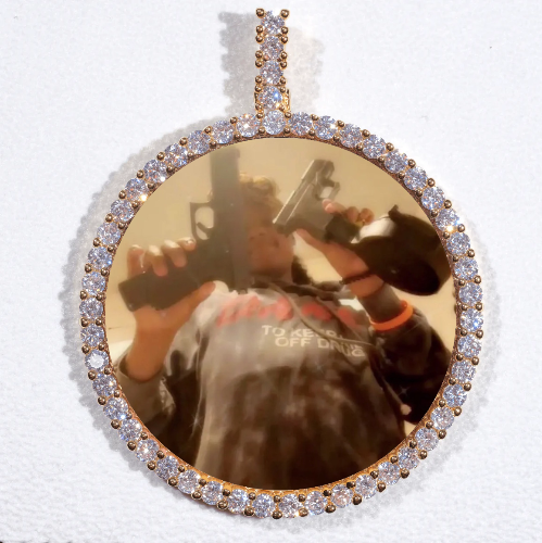 LARGE 3D CIRCLE CUSTOM PICTURE PENDANT