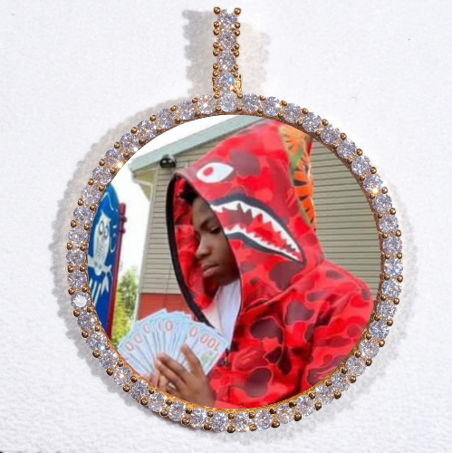 LARGE 3D CIRCLE CUSTOM PICTURE PENDANT