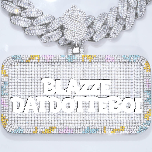 CUSTOM LETTER NECKLACE 3D COLORFUL SQUARE
