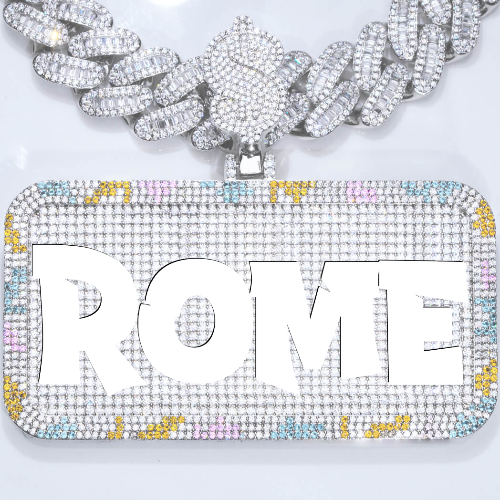 CUSTOM LETTER NECKLACE 3D COLORFUL SQUARE